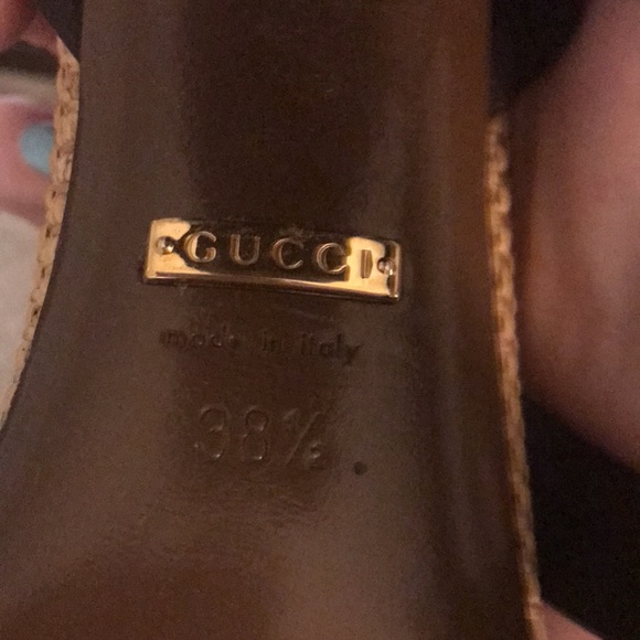 $799 Gucci Dahlia Black Leather Bamboo-Heel Sandal - Picture 9 of 11